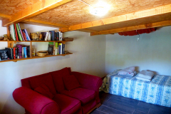 Bedroom and living room of the guest house